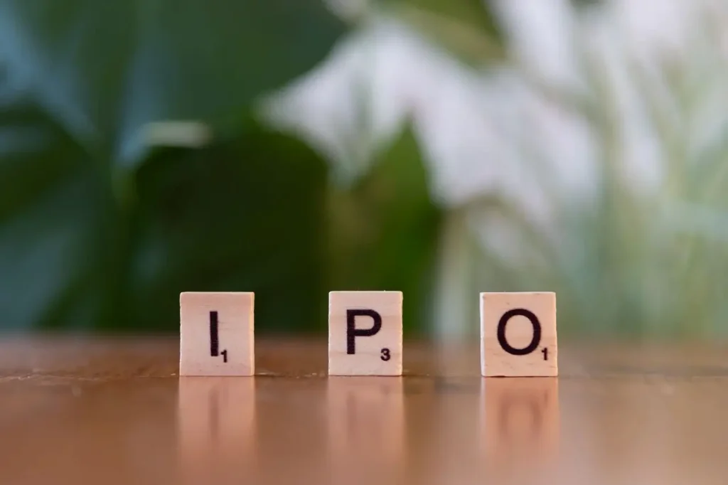 Wooden Letter Blocks Spelling IPO, Symbolising Investment Opportunities